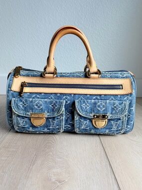 Louis Vuitton Neo Speedy Denim Blue Monogram Rare Vintage LV Bag